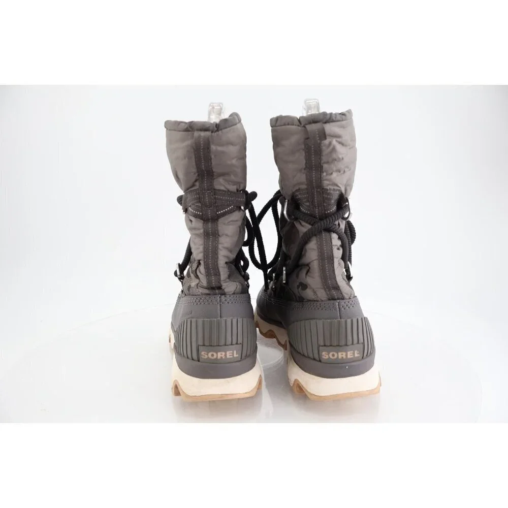 Sorel Kinetic Waterpoof Faux Fur Lined Boots Size 12 Gray Camo Lace Up